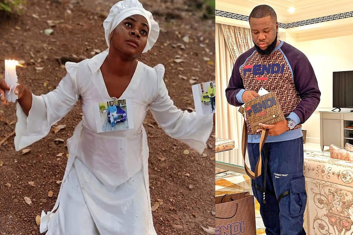 Photos: Die Hard Fan Of Hushpuppi Prays For His Release on Unknown Mountain