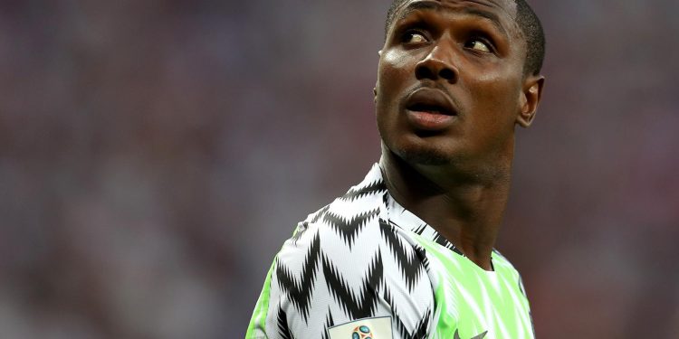 VOLGOGRAD, RUSSIA - JUNE 22:  Odion Ighalo of Nigeria looks on during the 2018 FIFA World Cup Russia group D match between Nigeria and Iceland at Volgograd Arena on June 22, 2018 in Volgograd, Russia.  (Photo by Catherine Ivill/Getty Images)