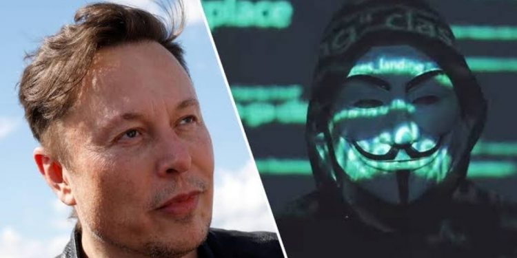 Elon Musk and Anonymous.