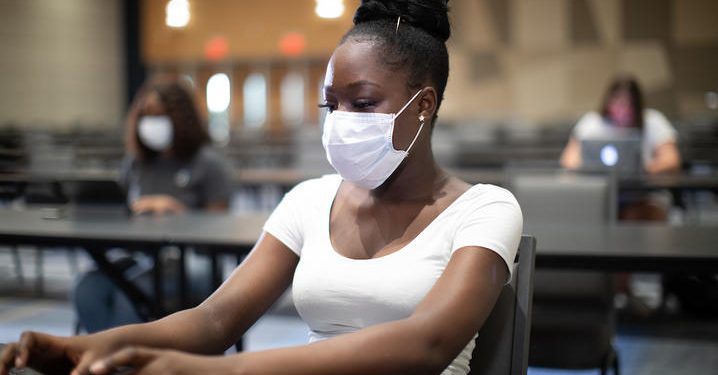 Students in classroom with masks on July 8, 2020. Photo by Mark Cornelison | UKphoto