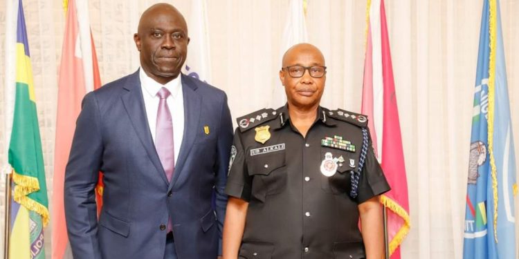 PAP Interim Administrator, Major General Barry Ndiomu (rtd) with IGP of Police, Alkali Baba Usman.