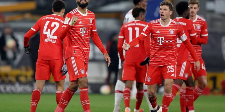 Bayern Munich players celebrate