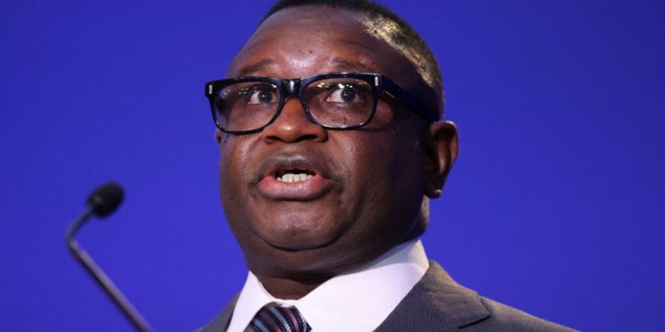 Julius Maada Bio, President of Sierra Leone, speaks during the UN Climate Change Conference (COP26) in Glasgow, Scotland, Britain, November 2, 2021. REUTERS/Hannah McKay/Pool - RC2AMQ9XAHGU