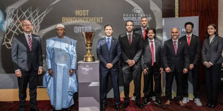 FIBA and Qatar officials in a group photograph | PHOTO: FIBA