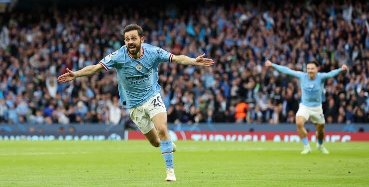 Manchester City players celebrate | Getty Images