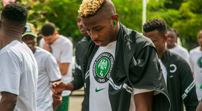 Victor Osimhen with Super Eagles teammates