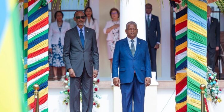 President of Rwanda, Paul Kagame and President Wavel Ramkalawan of Seychelles