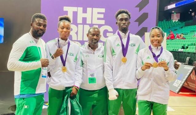 Nigerian boxers after qualifying for 2024 Olympics