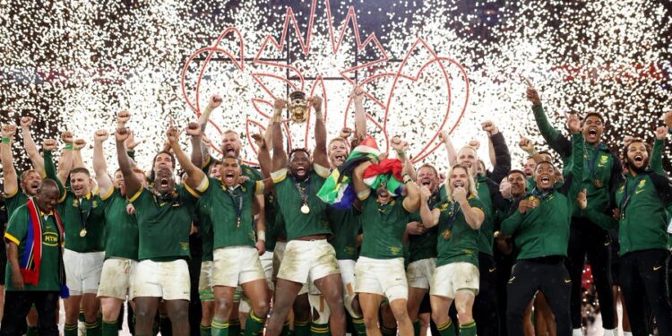 South Africa's Springboks win, celebrate 2023 Rugby World Cup with President Ramophosa | PHOTO @springboks X