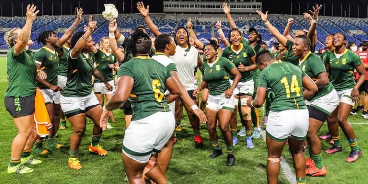 South Africa women Rugby team celebrate