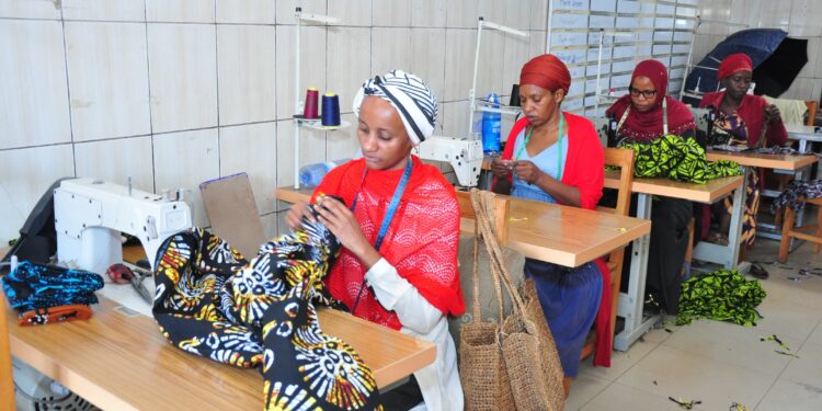 Women in skill learning at the Nyamirambo Women Center