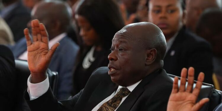 Kenya's Deputy President Rigathi Gachagua attends a memorial service for the pupils who died after a fatal fire at the Hillside Endarasha Academy within Kieni in Nyeri County, Kenya September 26, 2024. Photo Credit: REUTERS