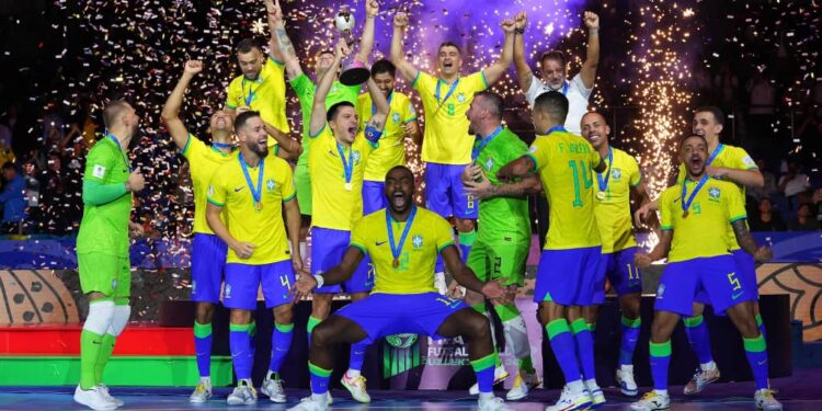 Brazil Players Celebrate After Winning Another Futsal World Cup