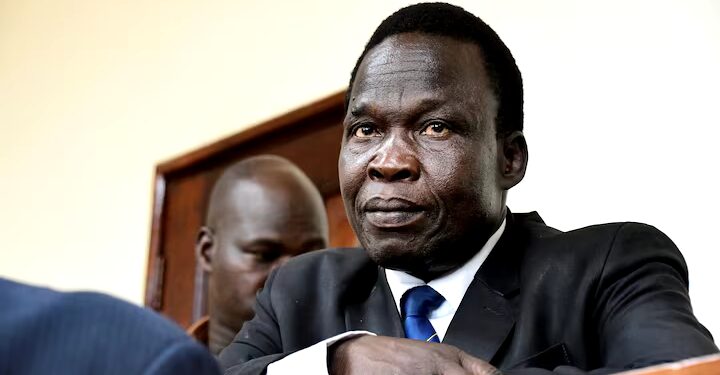 Thomas Kwoyelo, a mid-level commander in the Lord's Resistance Army (LRA) sits in the dock at the International Crimes Division court sitting in Gulu, Uganda October 25, 2024