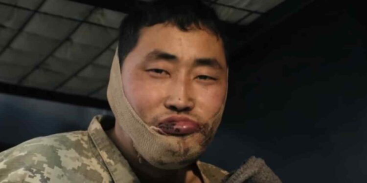 One of the North Korean soldiers captured by Ukrainian forces